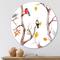 Designart - Fall Trees and Little Birds - Traditional Metal Circle Wall Art